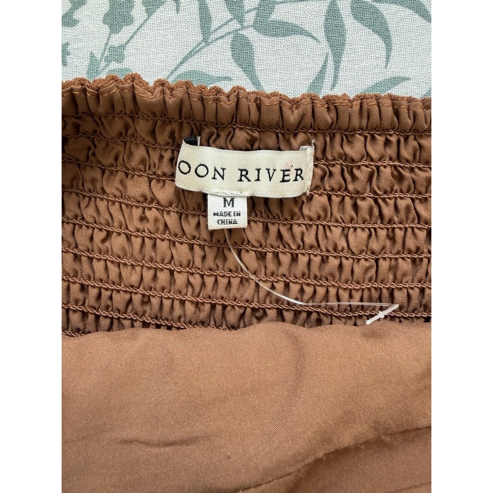 Moon River Women's M Brown Faux Suede Tiered Maxi Dress 70s Western - Picture 7 of 11